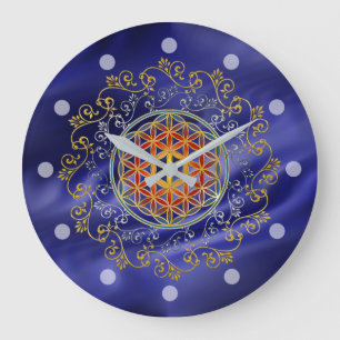 Flower Of Life - Vintage Ornaments Mandala 1 Large Clock