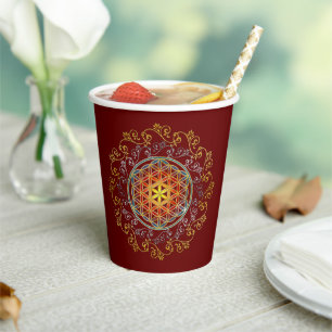 Flower Of Life - Vintage Ornaments Mandala 1 Paper Cups