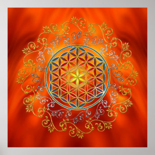 Flower Of Life - Vintage Ornaments Mandala 1 Poster