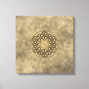 Flower Of Life - Vintage Ornaments Mandala 2 Canvas Print