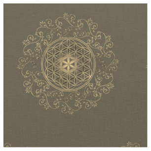 Flower Of Life - Vintage Ornaments Mandala 2 Fabric