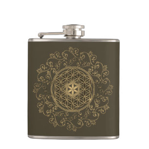 Flower Of Life - Vintage Ornaments Mandala 2 Hip Flask