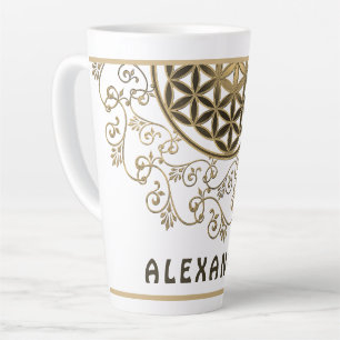 Flower Of Life - Vintage Ornaments Mandala 2 Latte Mug