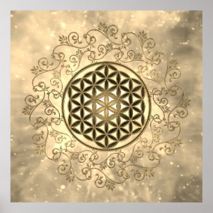 Flower Of Life - Vintage Ornaments Mandala 2 Poster
