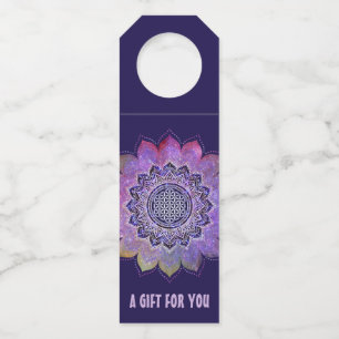 Flower Of Life - Vintage Style Galaxy Space 1 Bottle Tag
