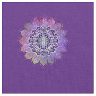 Flower Of Life - Vintage Style Galaxy Space 1 Fabric