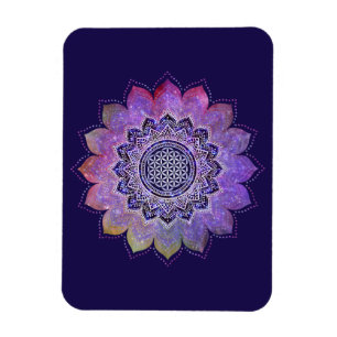 Flower Of Life - Vintage Style Galaxy Space 1 Magnet