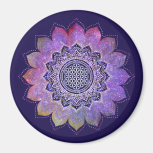 Flower Of Life - Vintage Style Galaxy Space 1 Magnet