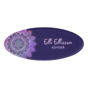 Flower Of Life - Vintage Style Galaxy Space 1 Name Tag