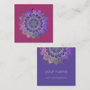 Flower Of Life - Vintage Style Galaxy Space 1 Square Business Card