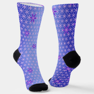 FLOWER OF LIFE - violet pink pattern Socks