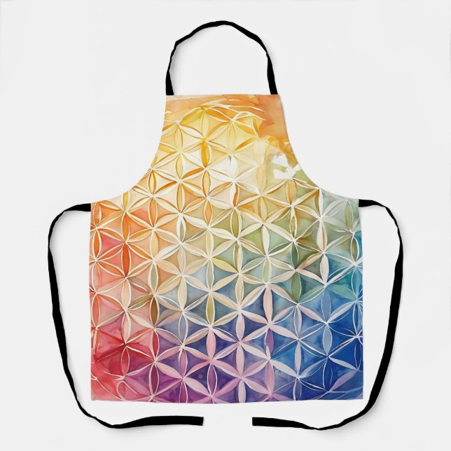 Flower of Life - Watercolor Painting Apron (Front)