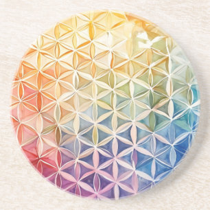 Flower of Life - Watercolor Painting Coaster
