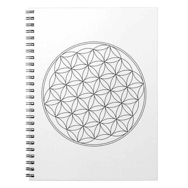Flower of Life White Spiral Notebook (Front)