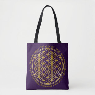 Flower of Life with Moola Mantra Tote Bag