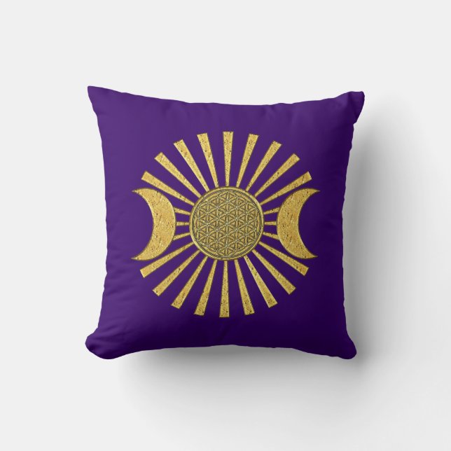 Flower Of Life with Moon Cushion (Front)