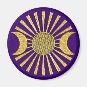 Flower Of Life with Moon Magnet