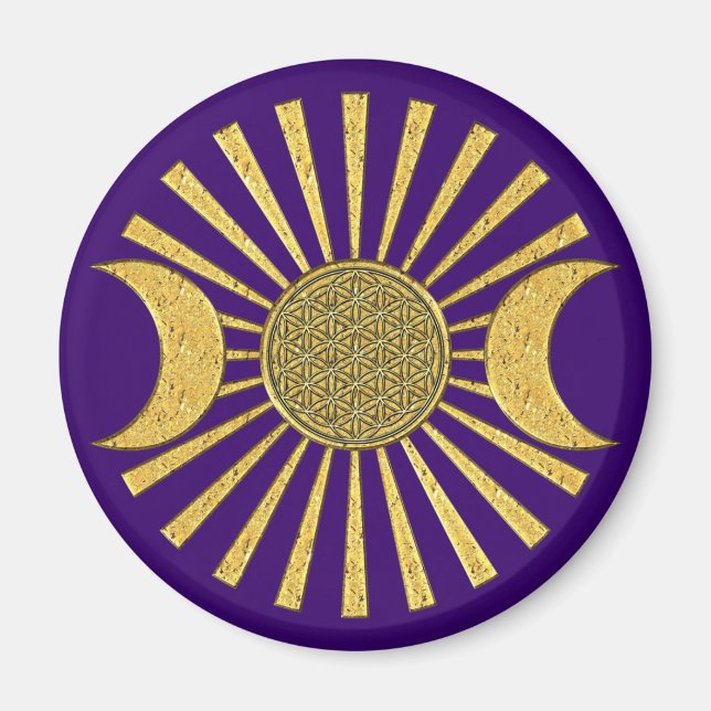 Flower Of Life with Moon Magnet (Front)