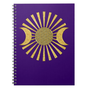 Flower Of Life with Moon Notebook