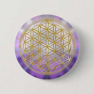 Flower Of Life Yantra 6 Cm Round Badge