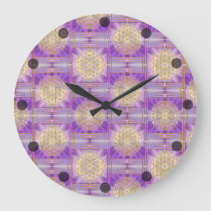 FLOWER OF LIFE - Yantra seamless pattern Large Clock
