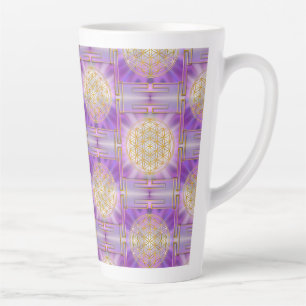 FLOWER OF LIFE - Yantra seamless pattern Latte Mug