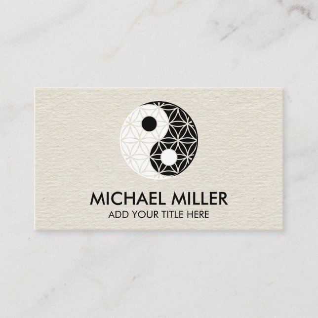 Flower of life - Yin Yang symbol Business Card (Front)