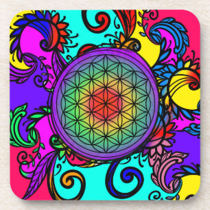 Flower of life zen Chakra Coaster