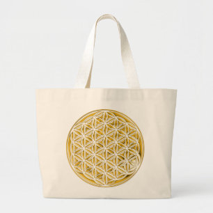 Flower Of Live / full gold Large Tote Bag