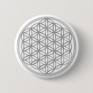 Flower Of Live / silver 6 Cm Round Badge