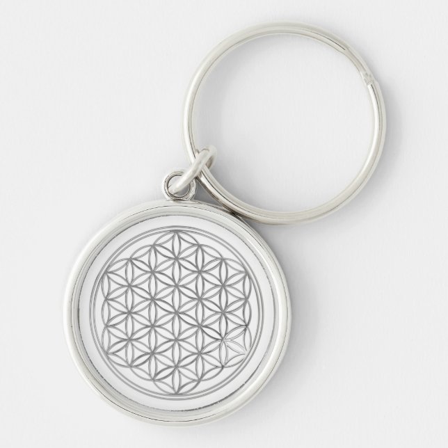 Flower Of Live / silver Key Ring (Front)