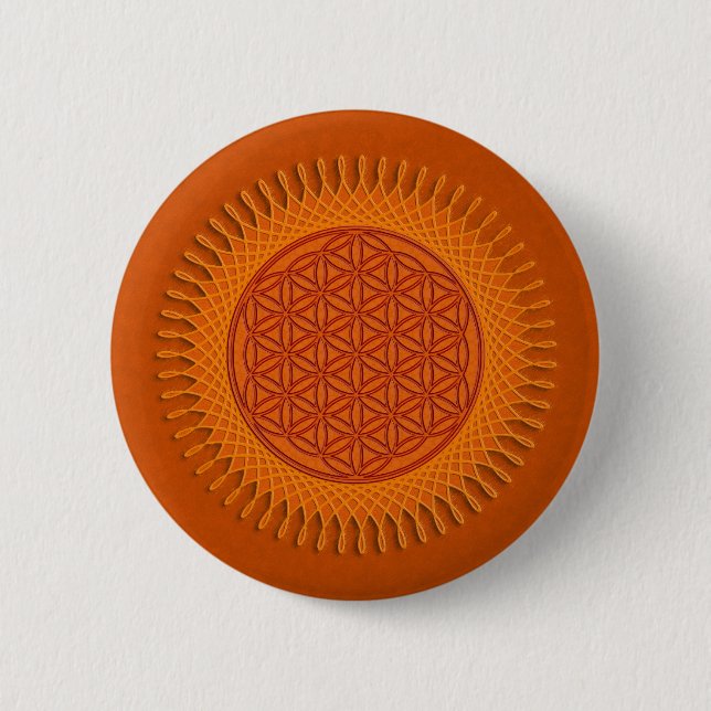 Flower Of Live / sun design 6 Cm Round Badge (Front)