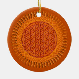 Flower Of Live / sun design Ceramic Tree Decoration