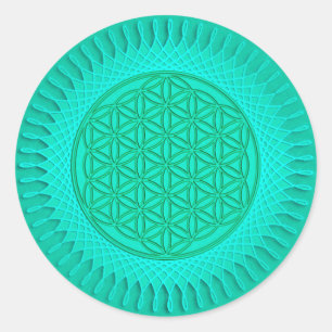 Flower Of Live - sun - seamless pattern 2 Classic Round Sticker