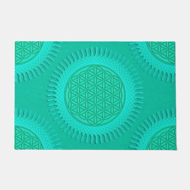 Flower Of Live - sun - seamless pattern 2 Doormat (Front)