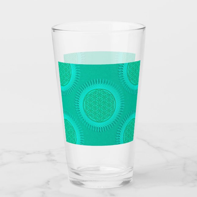 Flower Of Live - sun - seamless pattern 2 Glass (Front)
