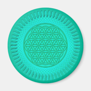 Flower Of Live - sun - seamless pattern 2 Magnet