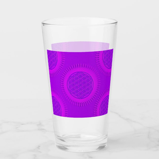 Flower Of Live - sun - seamless pattern 3 Glass (Front)