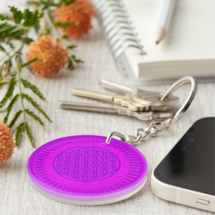 Flower Of Live - sun - seamless pattern 3 Key Ring