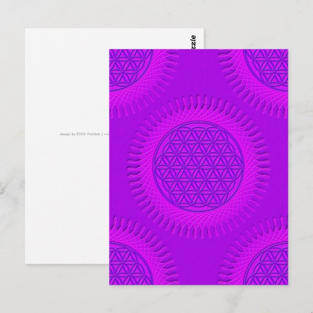Flower Of Live - sun - seamless pattern 3 Postcard (Front/Back)