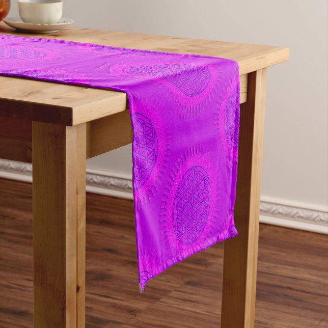 Flower Of Live - sun - seamless pattern 3 Short Table Runner (In Situ)