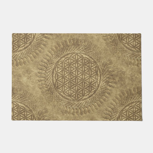Flower Of Live - sun - seamless pattern 4 Doormat (Front)