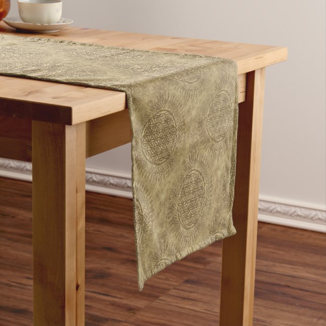 Flower Of Live - sun - seamless pattern 4 Short Table Runner (In Situ)