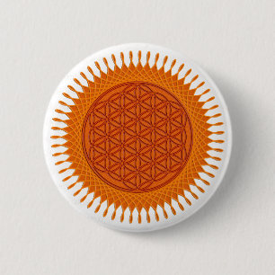 Flower Of Live / sunny design 6 Cm Round Badge