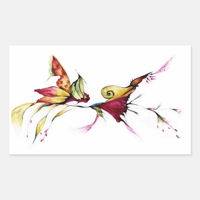 Flower of love rectangular sticker (Front)