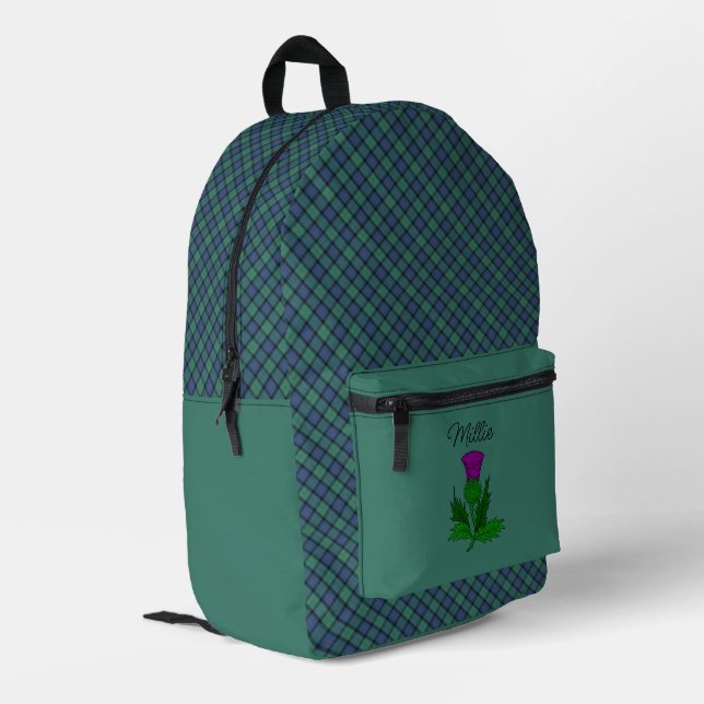 Flower of Scotland Scottish Clan Tartan  Printed Backpack (Back Corner Left)