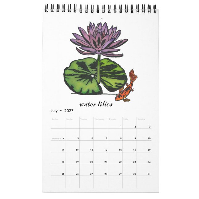 Flower of the Month Calendar (Jul 2027)