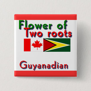 Flower of two roots guyanese-canadian 15 cm square badge
