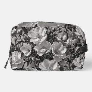 Flower oil painting grayscale dopp kit