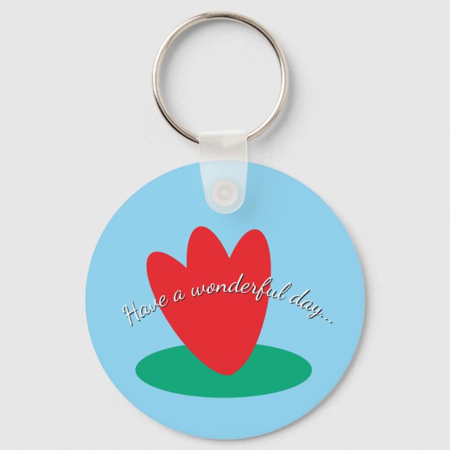 flower on a pond key ring (Front)